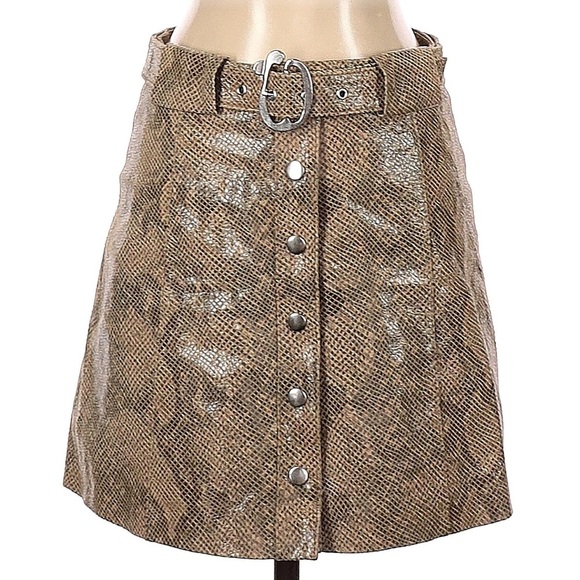 Zara Dresses & Skirts - Zara Animal Print Faux Leather Skirt XS